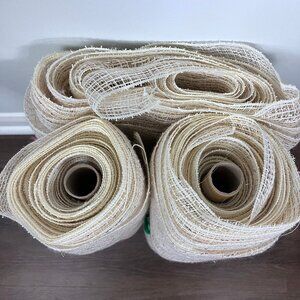 Christmas Wreath Crafting Deco Mesh Rolls Decorative Garlands Bows Lot 21 inch